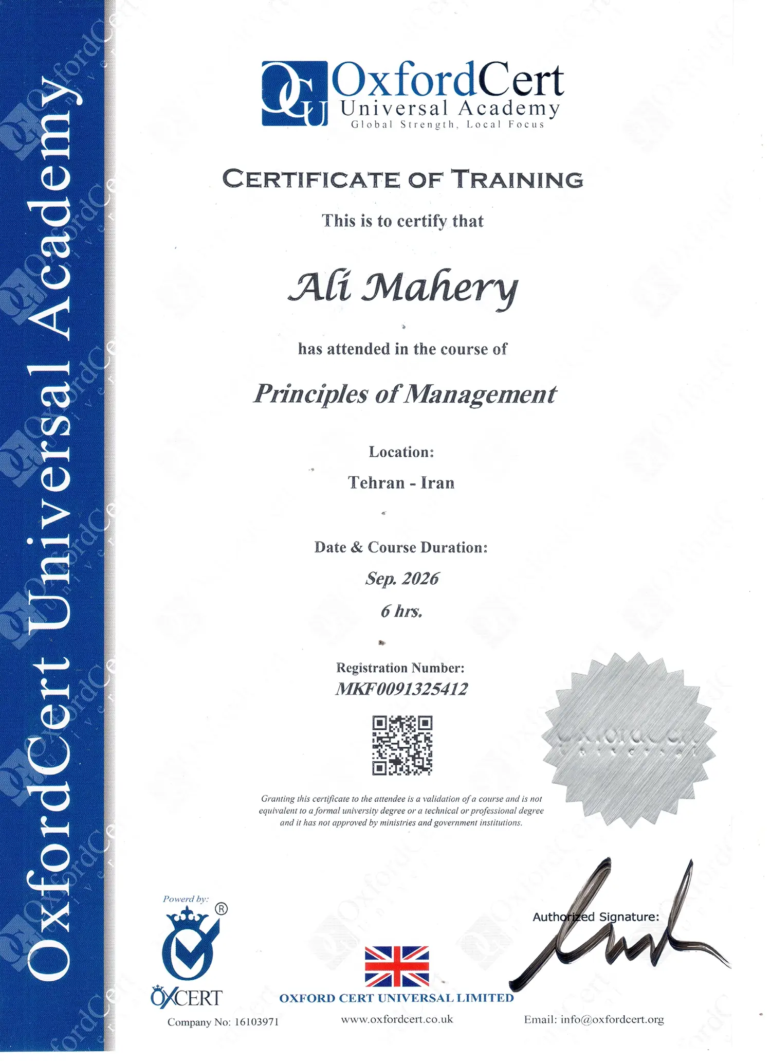 ali maheri priciple of management